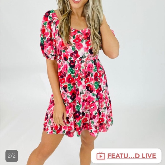 Poppies In Spring Mini Dress - Size Medium - Picture 1 of 1